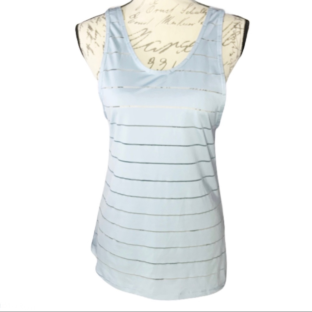 Athleta Light Blue Striped Tank Top Sz XS